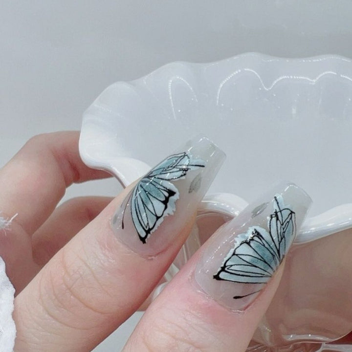 Künstlerisches Schmetterlingsdesign Press-On Nagel Set