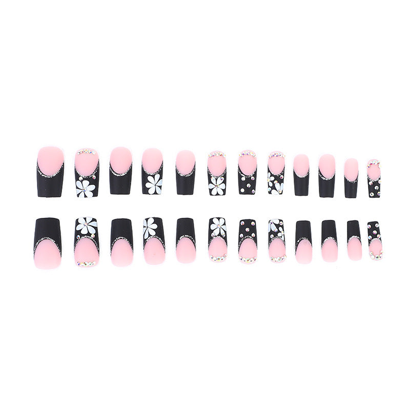 Glamouröses Floral- und Strass-Nagelkunst-Set