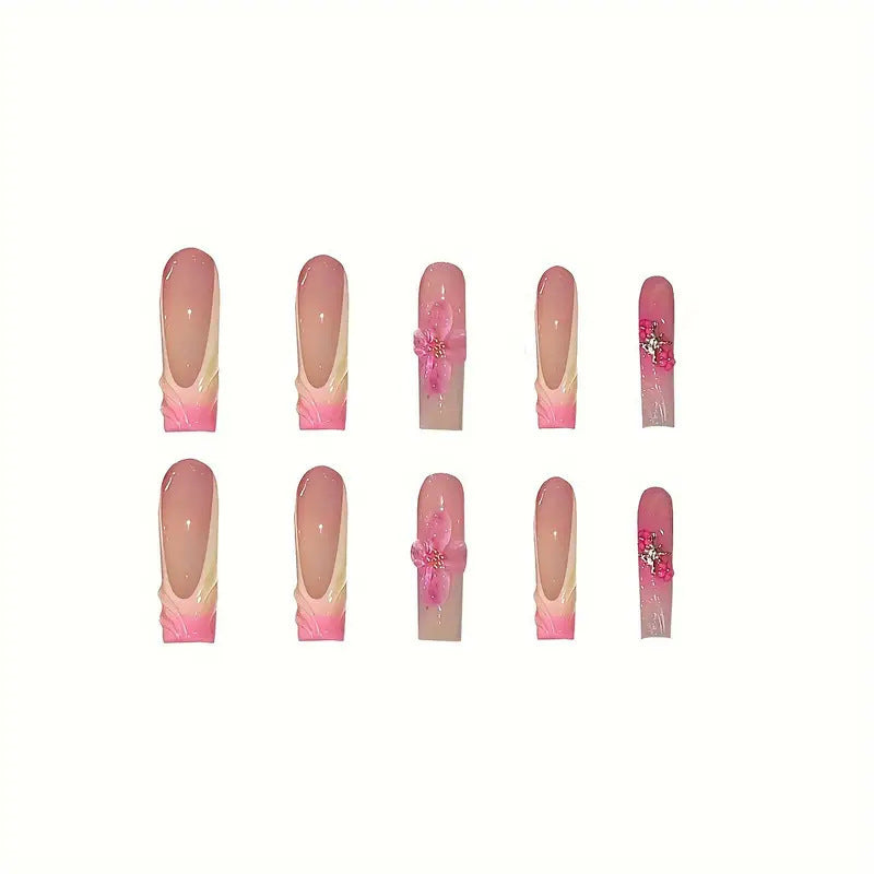 Floral Akzent Nagelkunst Verlängerungen Karnz