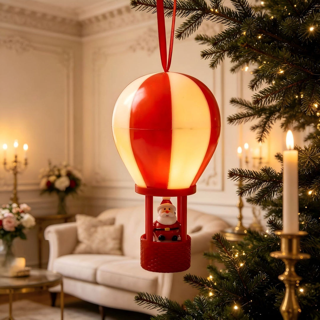 Weihnachtsdeko Heißluftballon mit Schneemann