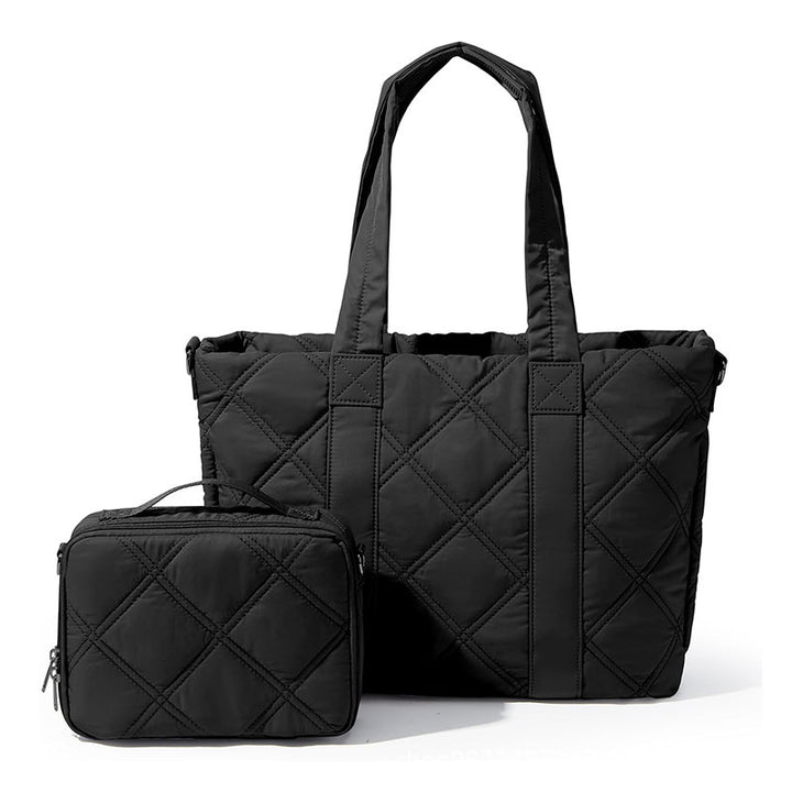 Elegante und Vielseitige Stoffhandtasche mit Abnehmbarem Kosmetiktäschchen Karnz
