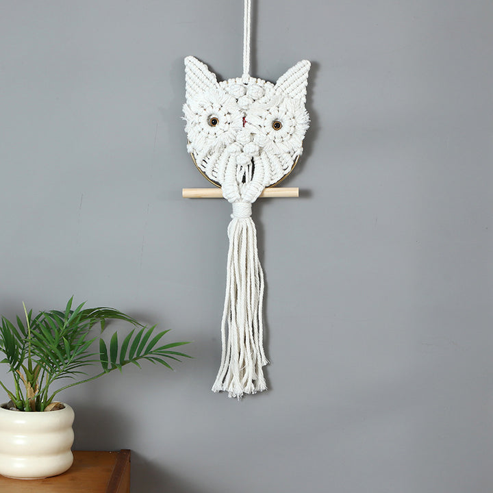 Macrame Eule Wandbehang Karnz