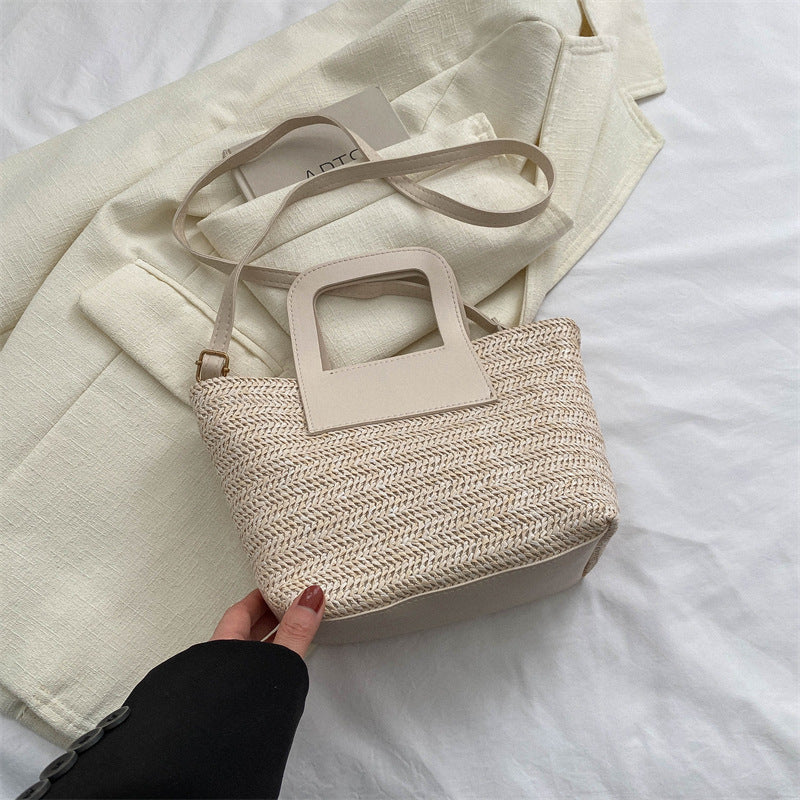 Moderne Texturierte Gewebte Handtasche Karnz