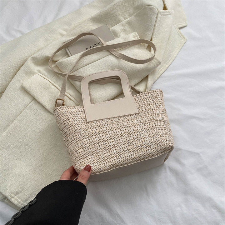 Moderne Texturierte Gewebte Handtasche Karnz