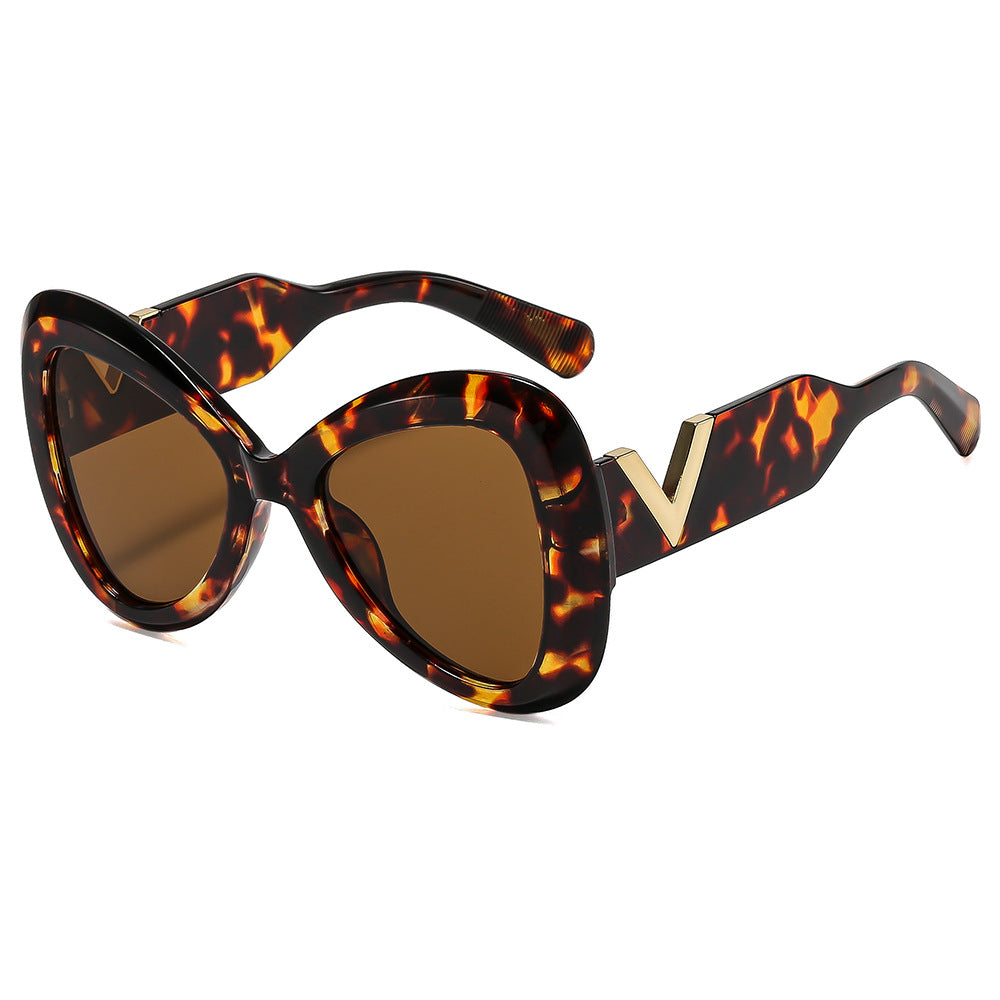 Damen Cat-Eye Sonnenbrille mit luxuriösem Rahmen und verspiegelten Gläsern Karnz