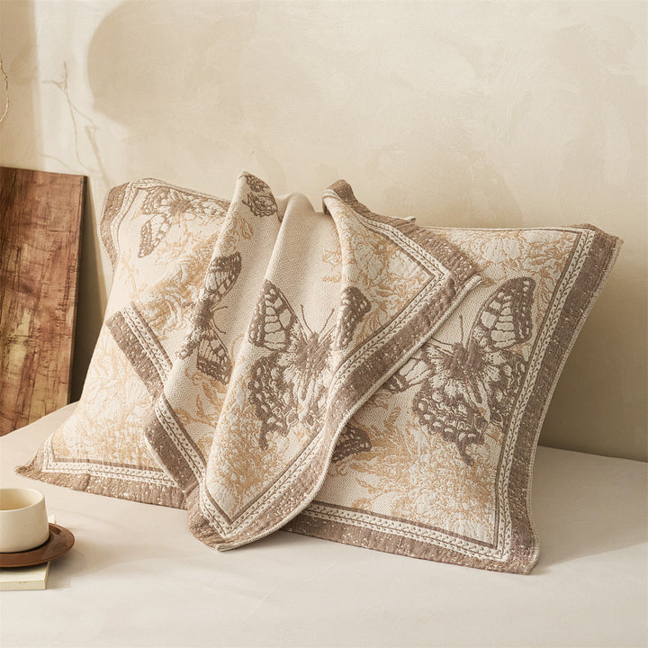 Gestepptes Jacquard Schmetterlingskopfkissen mit dekorativem Rand