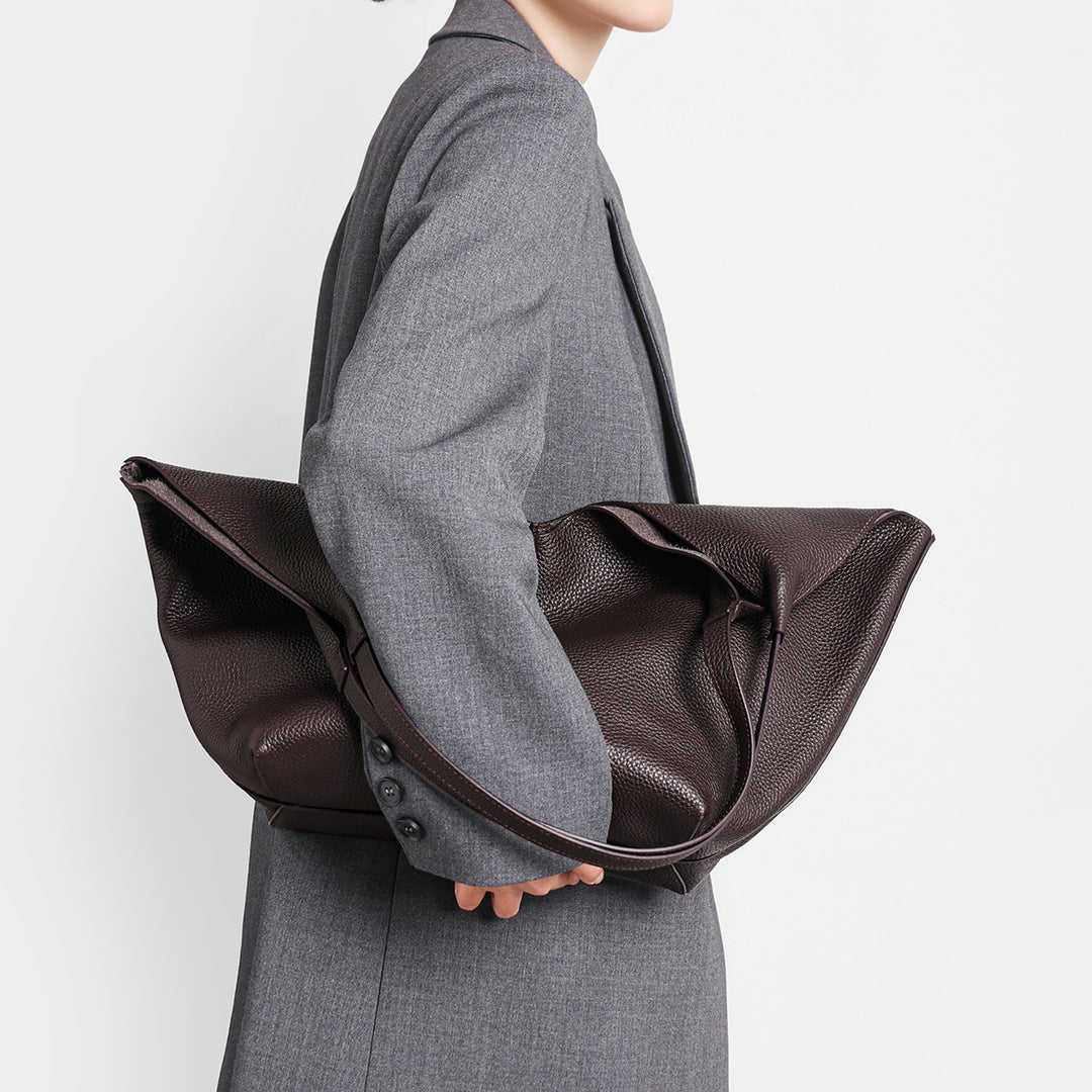 Gepunktetes Leder Große Schulter Tasche