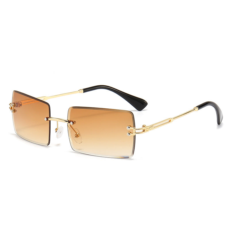 Damen modische rechteckige Sonnenbrille mit Gradient-Gläsern Karnz