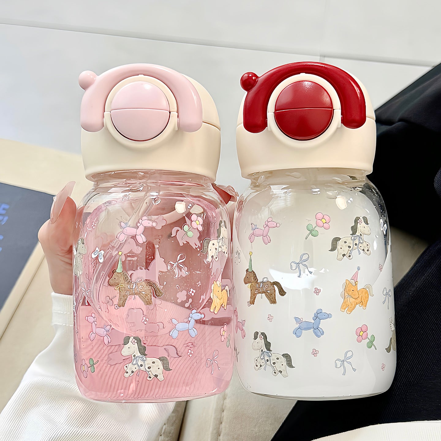 Damen lustige Trinkflasche mit niedlichem Tiermotiv Karnz