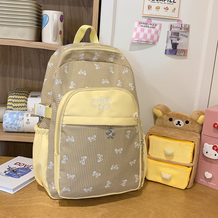 Stylischer kariert gemusterter Rucksack Karnz