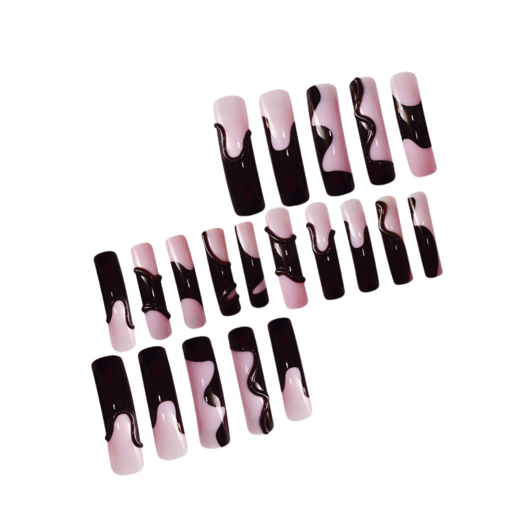 Glamouröse 3D Lange Stiletto Press-On Nägel Karnz