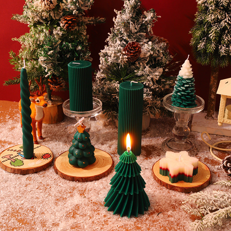 Schichtige Bubble Weihnachtsbaum Skulptur Kerze mit Stern Spitze