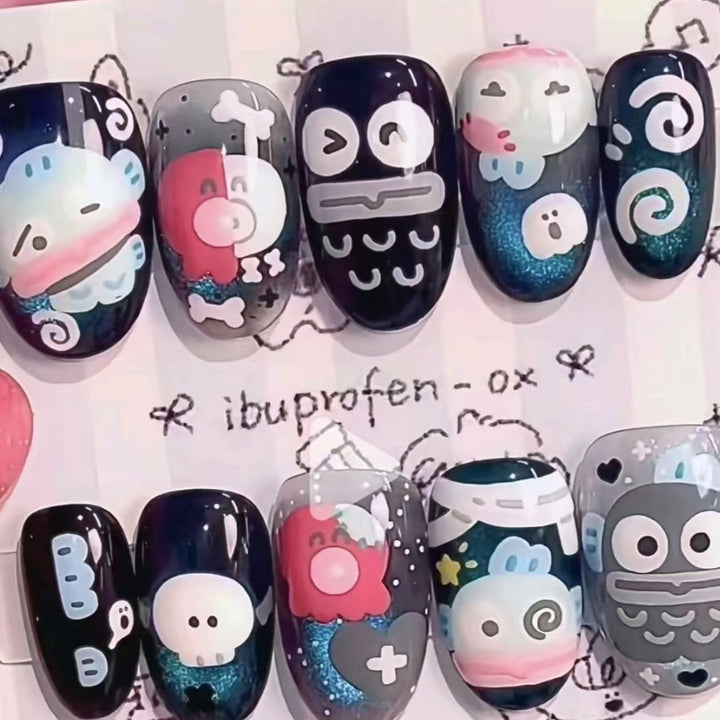 Kreative Cartoon Press-On Nagelkunst Karnz
