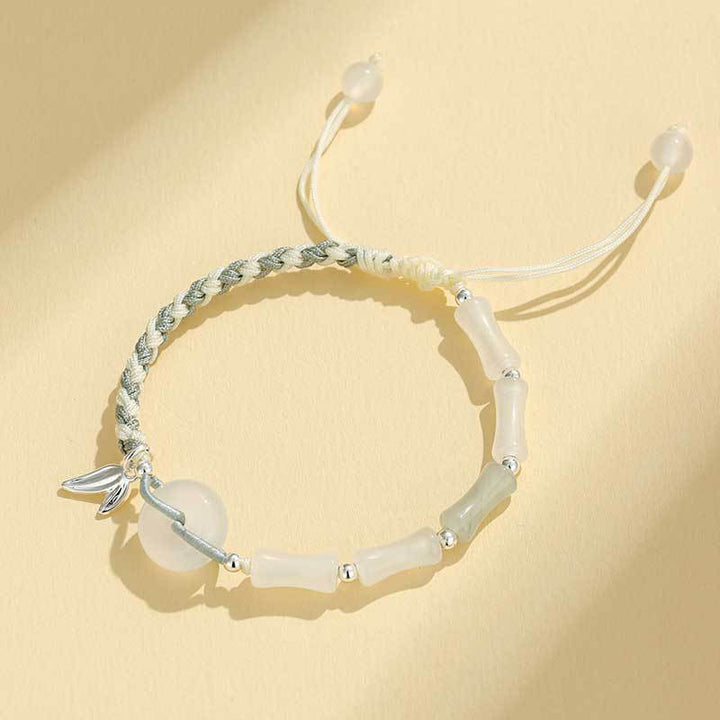 Verstellbares Armband mit Edelstein- und Blatt-Anhänger Karnz