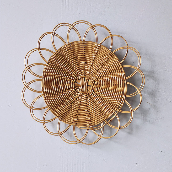 Dekorative Wandplatte Aus Geflochtenem Rattan Karnz