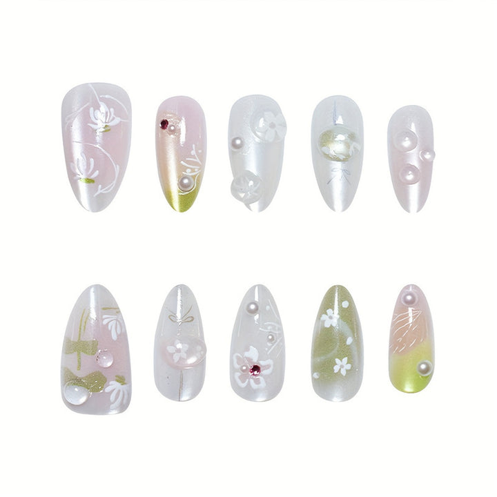 Floral Eleganz Press-On Nagelset Karnz