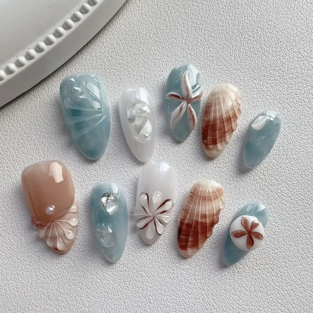 Küsten-Themen Press-On Nagelset