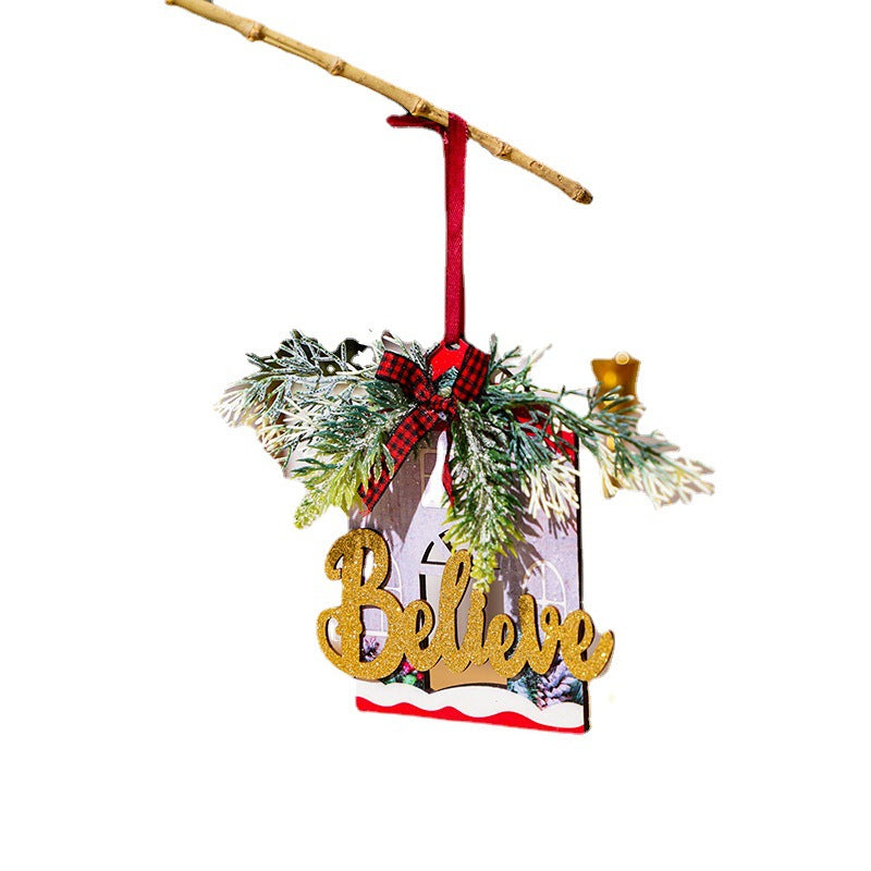 Dekoratives Holzschild mit Weihnachtsbotschaft Karnz