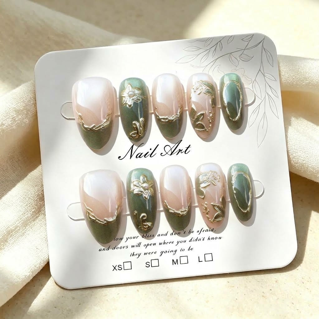 Blumen Design Elegante Press-On Nagel Set