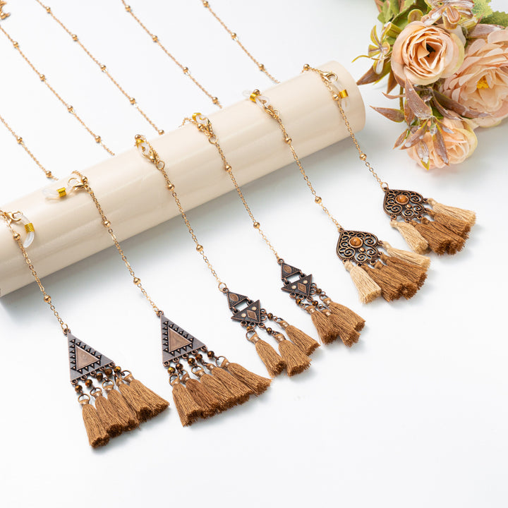 Bohemian Quasten Brillen Kette Karnz