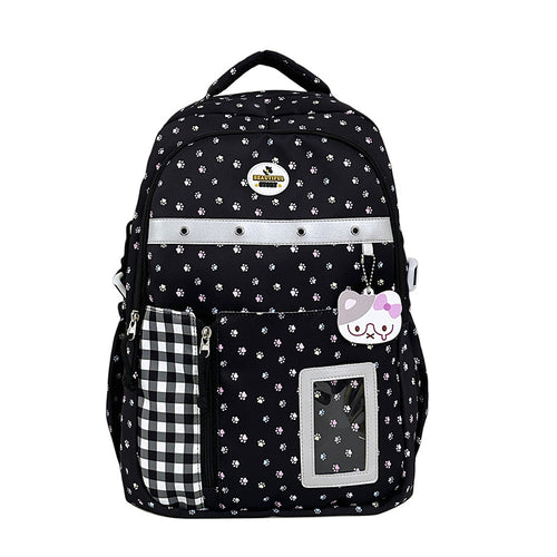 Blumenmuster Multi-Taschen Rucksack Karnz