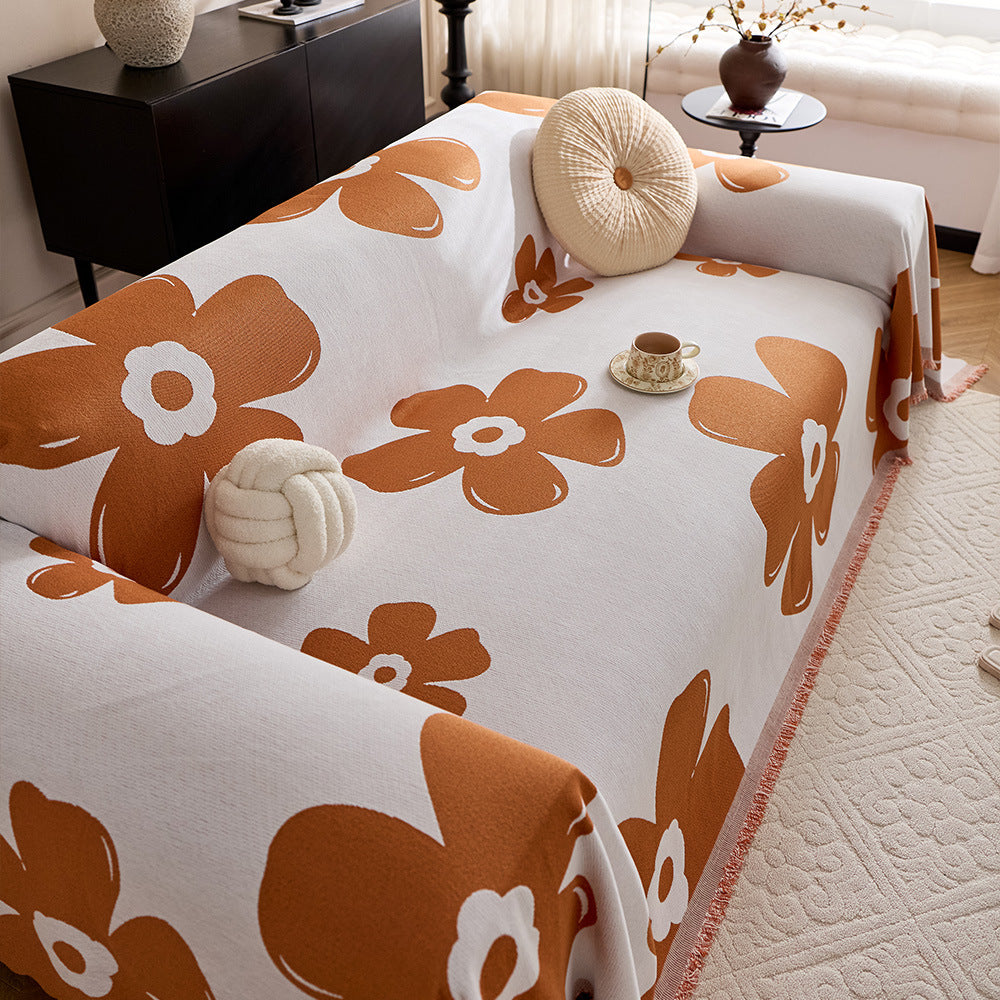 Blumengemusterte Sofa-Wurfdecke