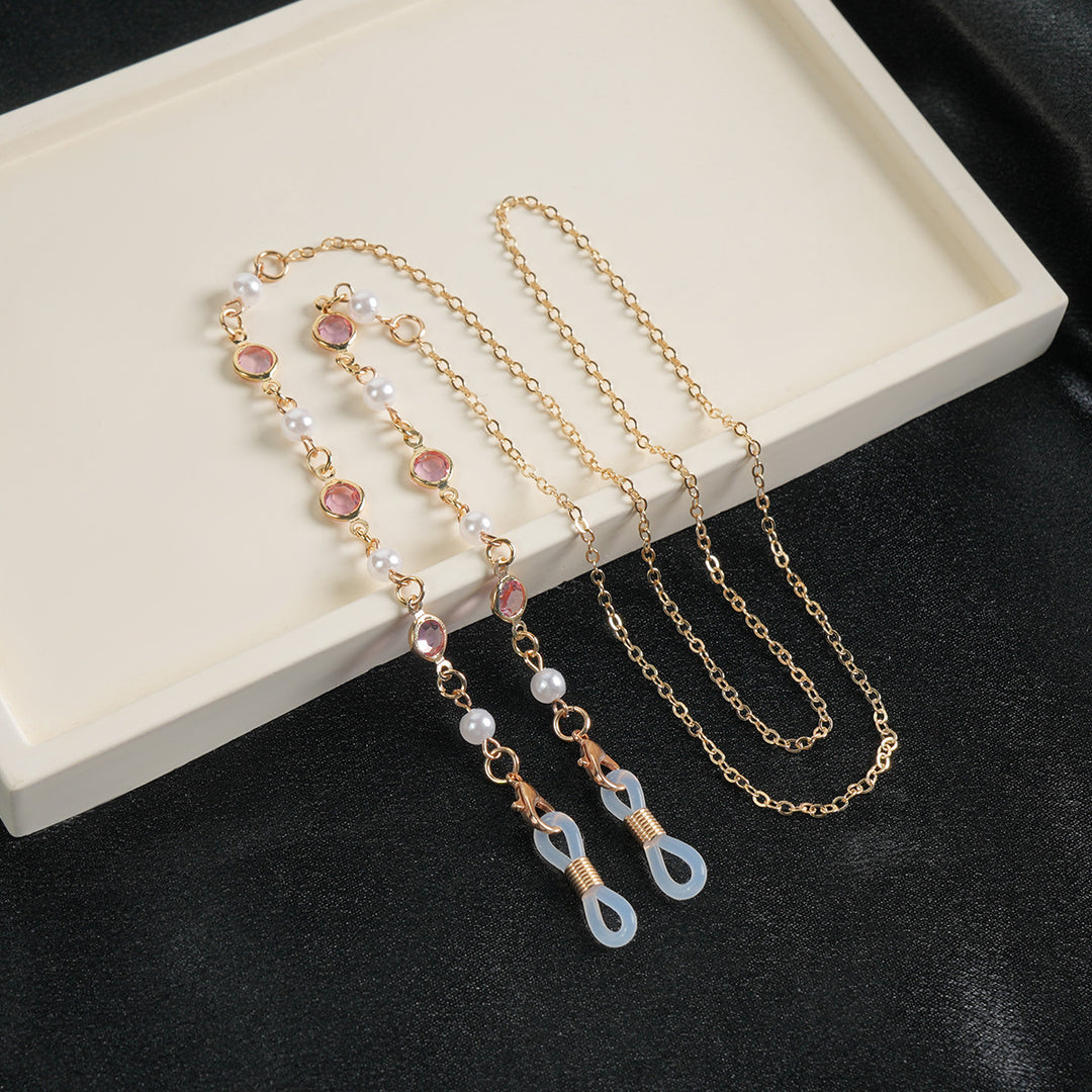 Elegante Edelstein Sonnenbrillen Kette Karnz