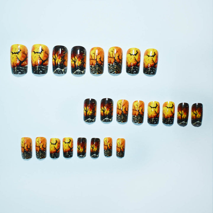Künstlerisches Halloween-Themen Press-On Nagelset Karnz