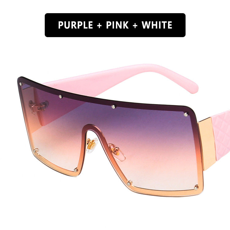 Damen geometrische Oversized-Sonnenbrille mit gradienten Gläsern Karnz