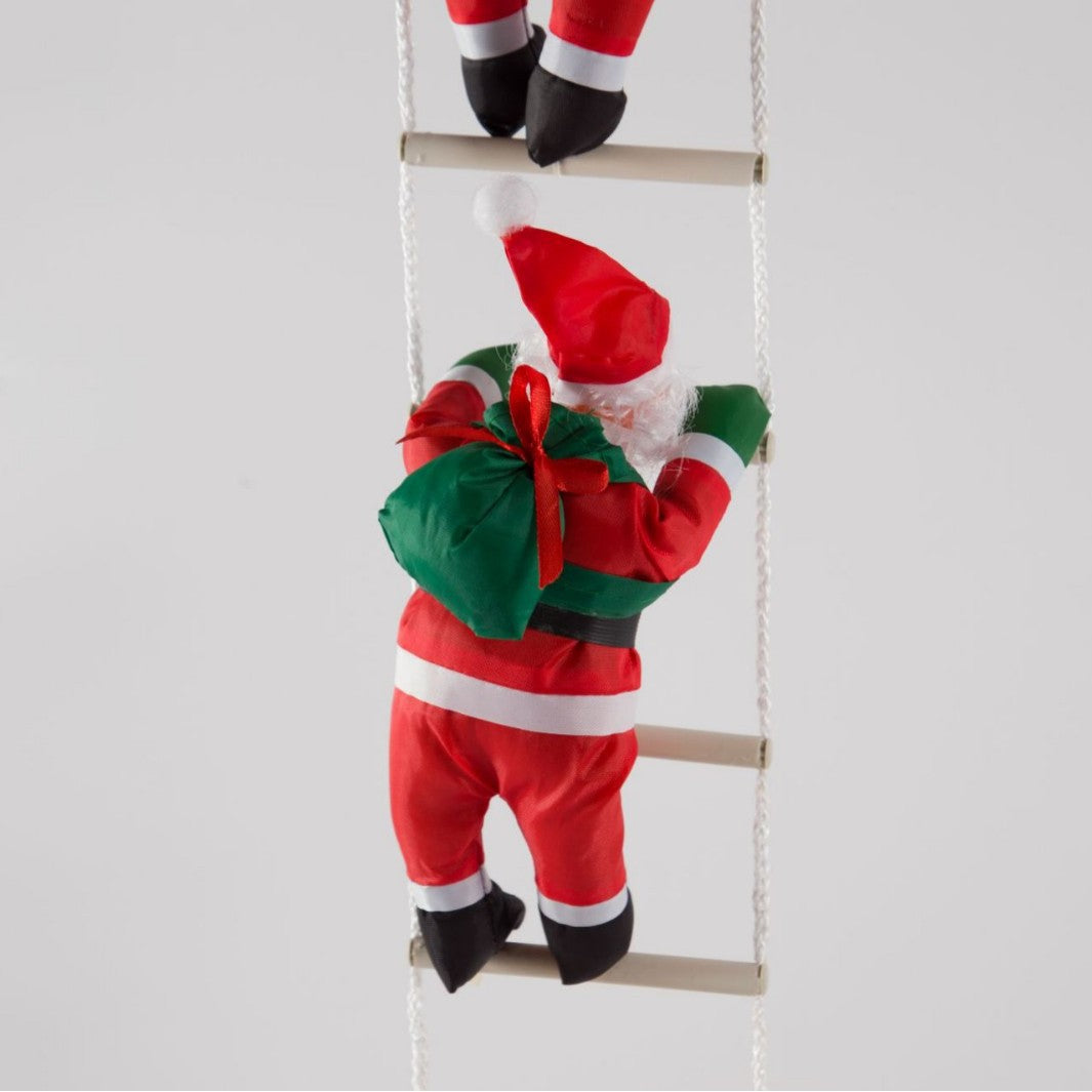 Dekorative Weihnachtsmann Figur auf Leiter