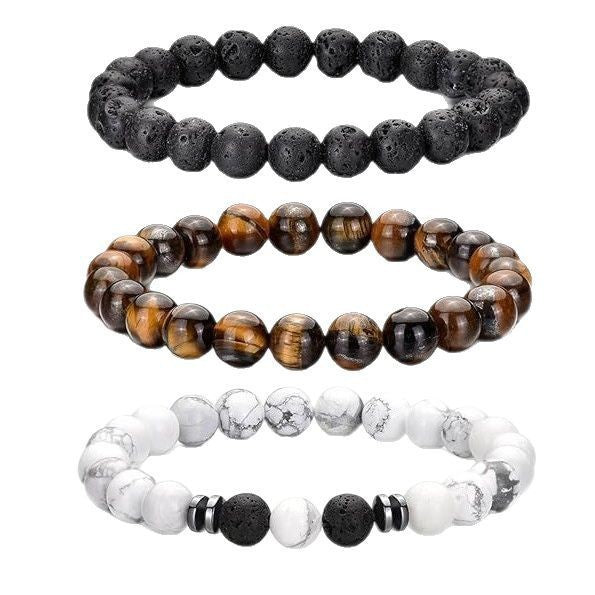 Naturstein Perlenarmband Set Karnz