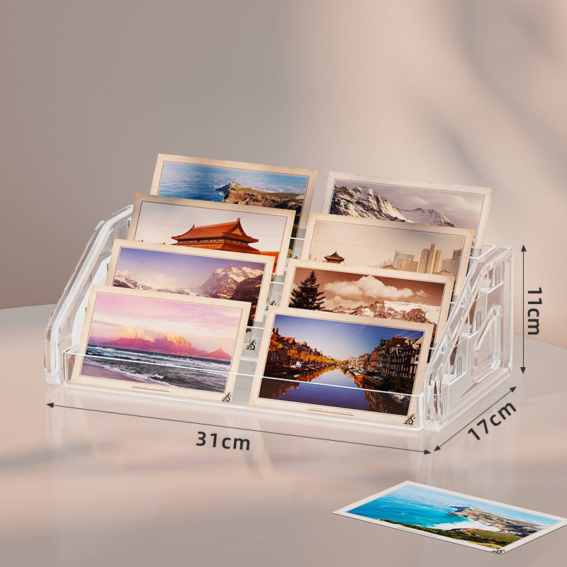 Klarer Acryl-Multi-Slot-Postkarten- und Foto-Thekendisplay-Organizer