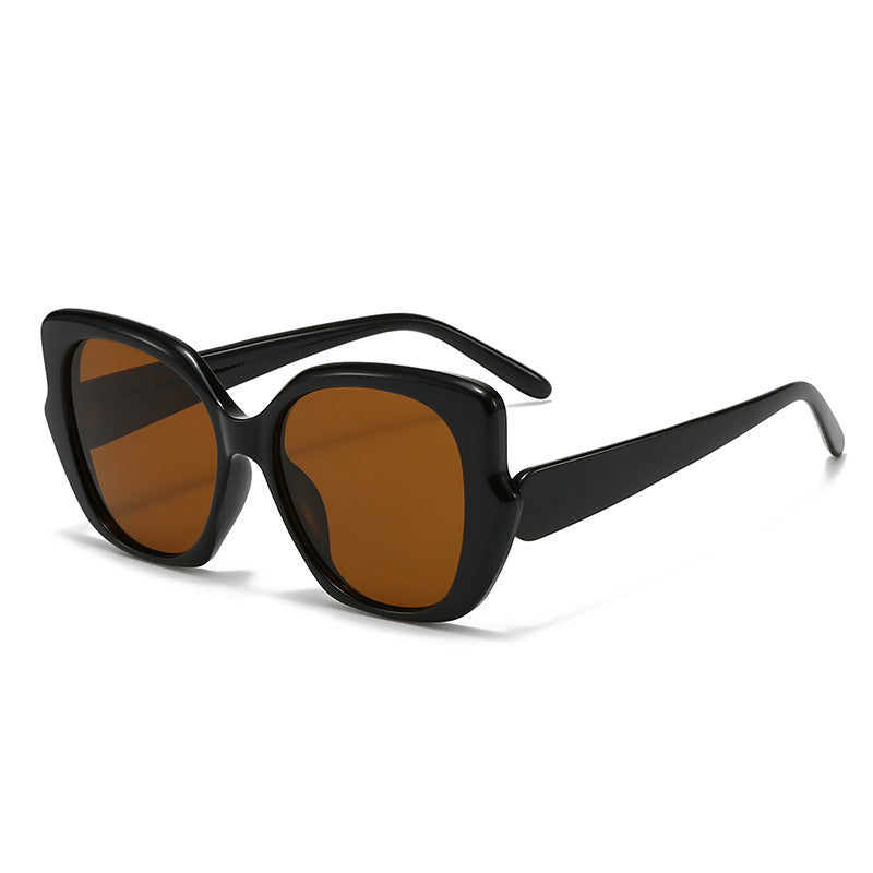Damen oversized modische Sonnenbrille mit geschwungenem Rahmen Karnz