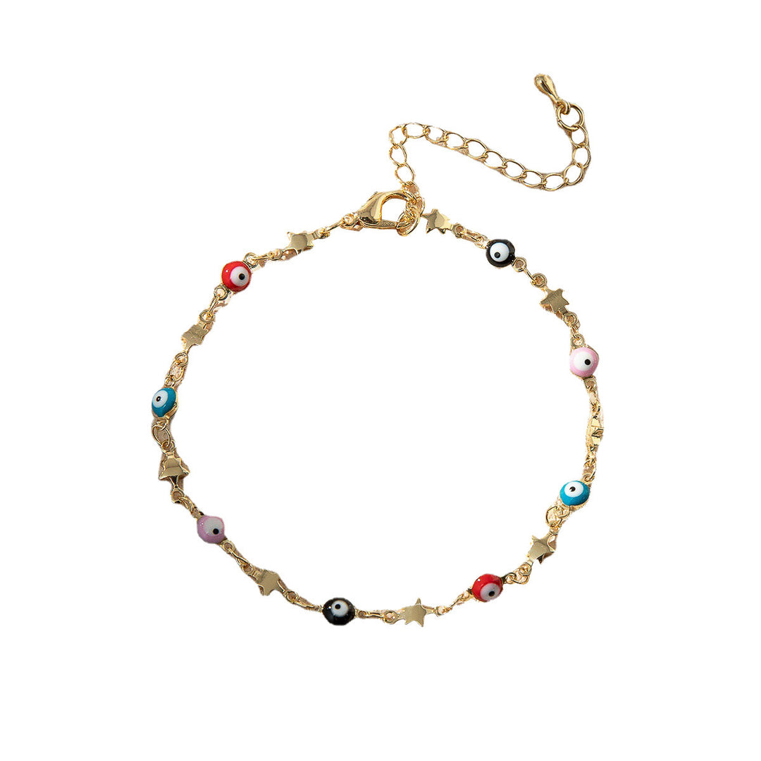 Bunte Perlencharms Fußkette Karnz