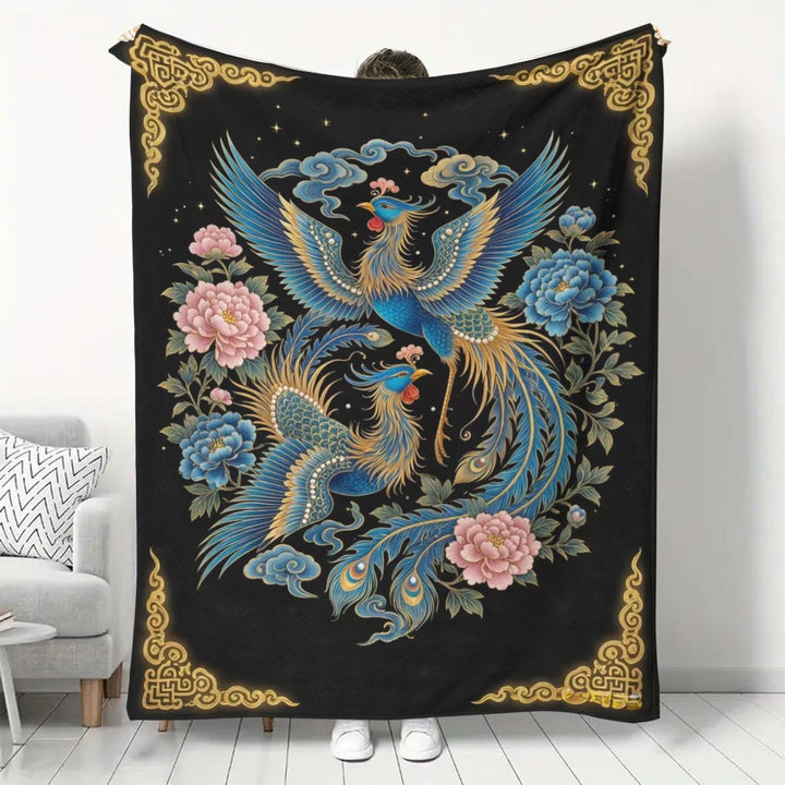 Künstlerischer Phoenix-Druck Fleece-Decke