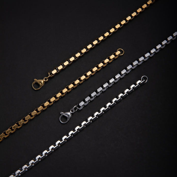 Edelstahl Ketten-Halskette und Armband Set Karnz