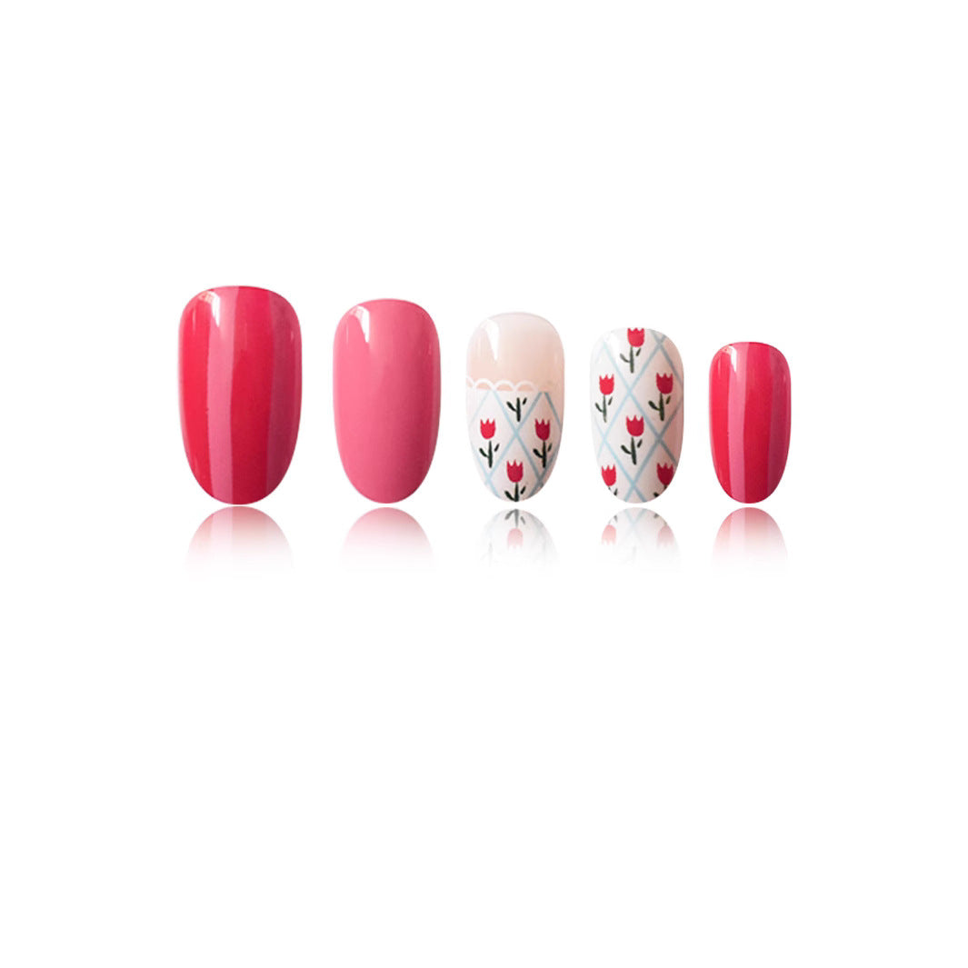 Künstlerisches Floral gemustertes Press-On Nail Art Set Karnz
