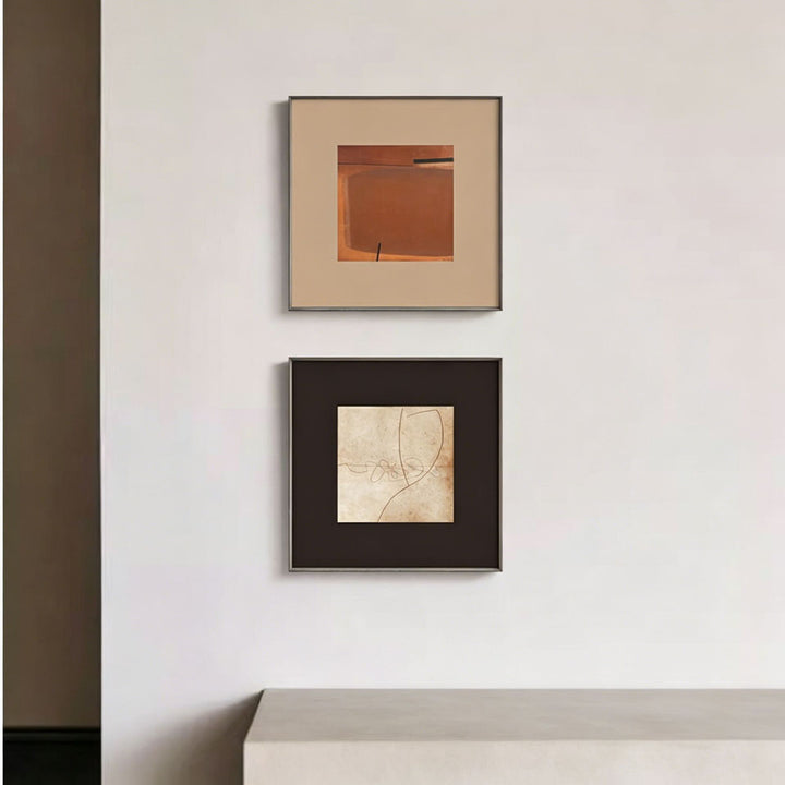 Elegante gerahmte abstrakte Linienkunst