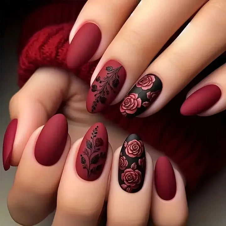 Künstlerische herbstliche Nagelkunst Karnz