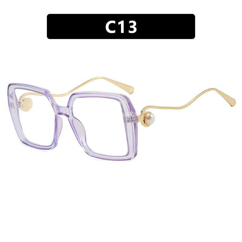 Damen modische quadratische Brille mit elegantem Metallrahmen und einzigartigen Akzenten Karnz