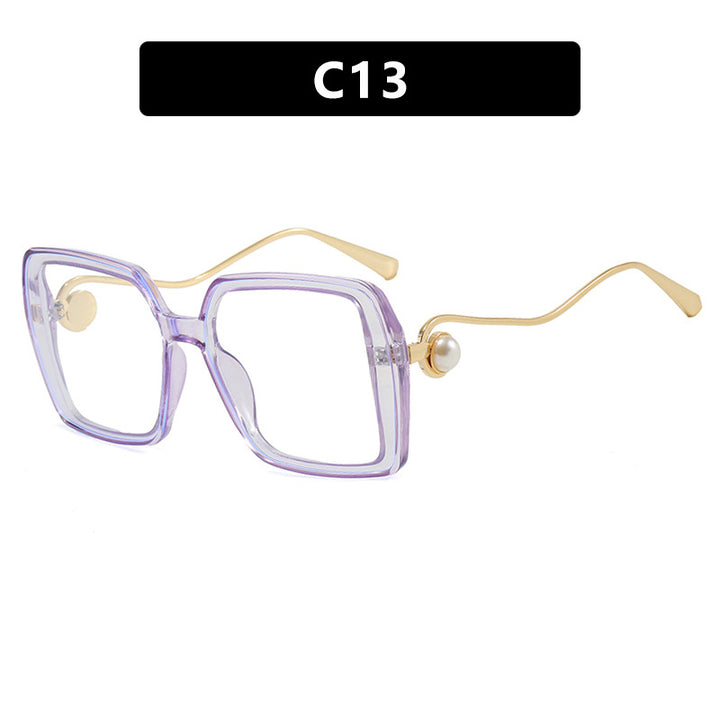 Damen modische quadratische Brille mit elegantem Metallrahmen und einzigartigen Akzenten Karnz