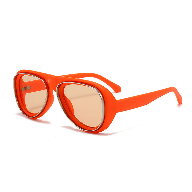 Damen modische Retro-Sonnenbrille mit breitem Rahmen Karnz