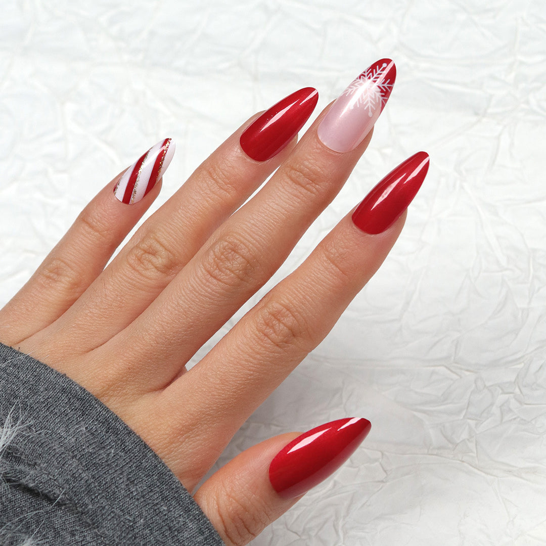 Elegante festliche Stiletto-Press-On-Nägel Karnz