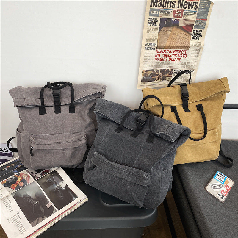 Stylische Roll-Top Canvas-Rucksack Karnz
