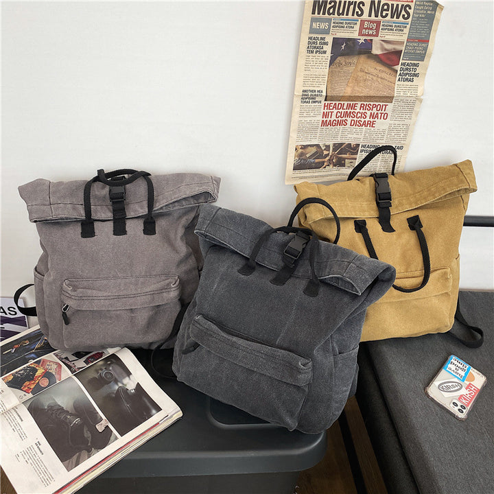 Stylische Roll-Top Canvas-Rucksack Karnz