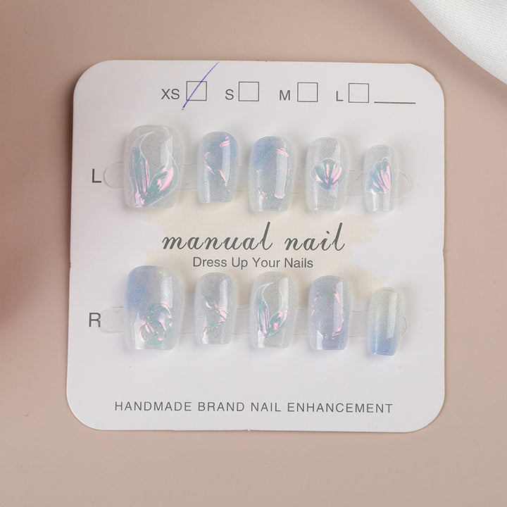 Handgefertigtes Dekoratives Press-On Nagelset Karnz