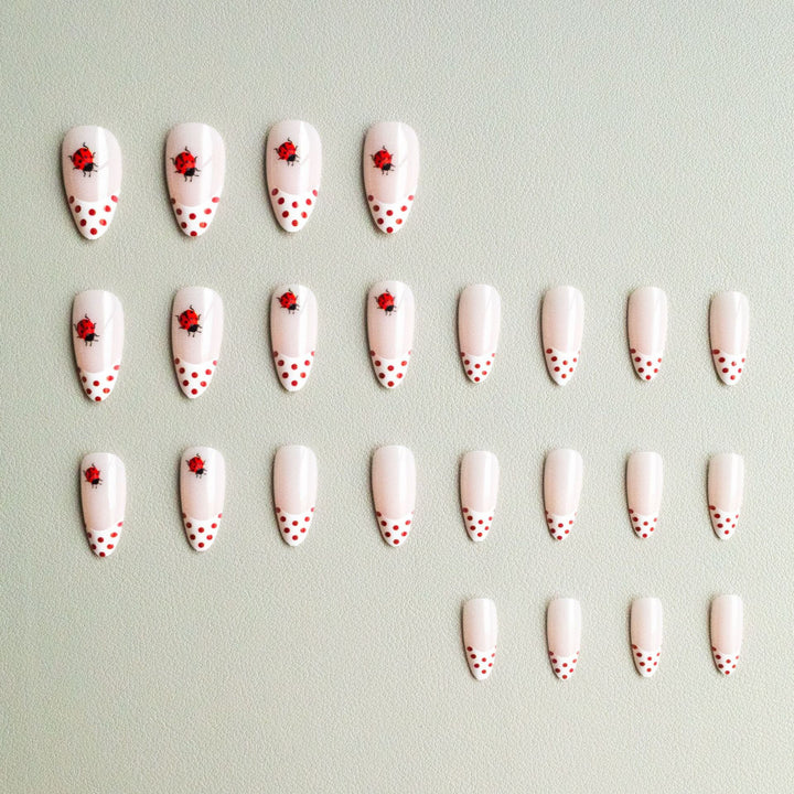 Künstlerisches Marienkäfer-Themen-Nagelkunst-Kit