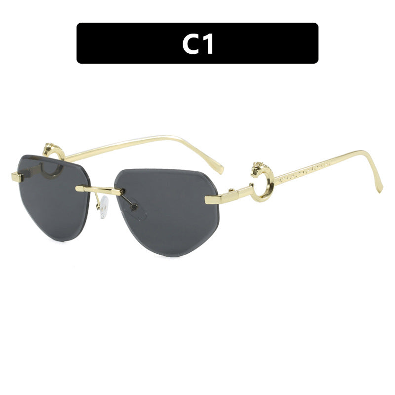 Damen trendige schicke Sonnenbrille im modernen Design mit filigranem Metallrahmen Karnz