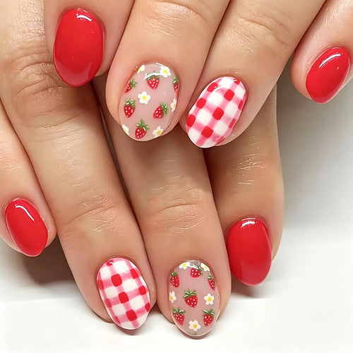 Themen Erdbeer Nail Art Set