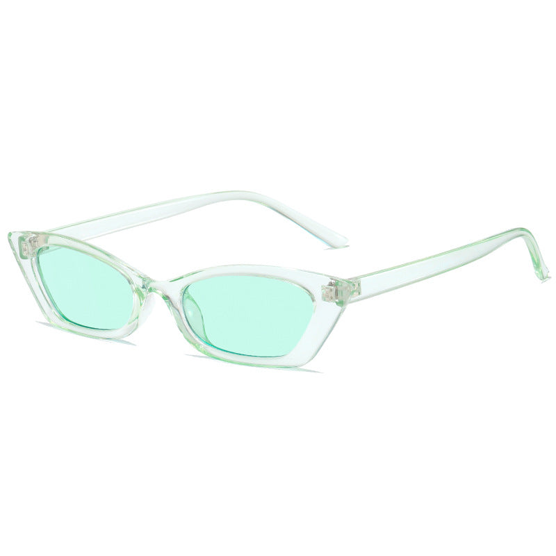 Damen modische Cat-Eye Sonnenbrille mit transparentem Rahmen Karnz